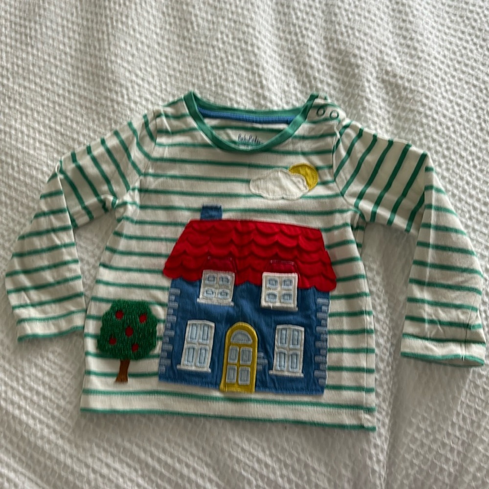 Baby Boden cotton long sleeve farmhouse tee